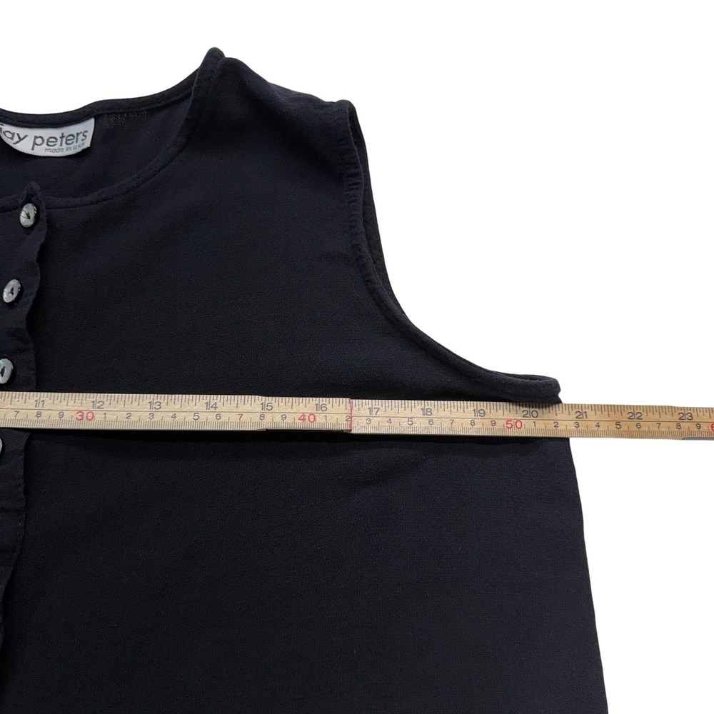 Jay Peters Button Front Sleeveless Blouse Women L Black - Picture 8 of 13